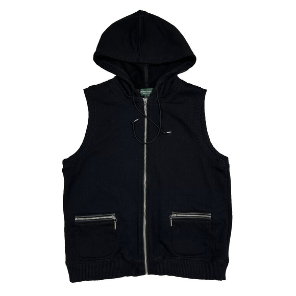 Ralph Lauren Jackets & Blazers - Ralph Lauren Jeans Co Women's Full Zip Sleeveless Hooded Vest in Black Size S